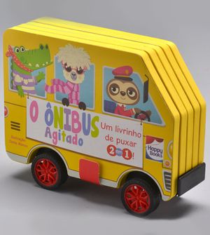 Livrinho de Puxar 2 em 1 Ônibus Agitado