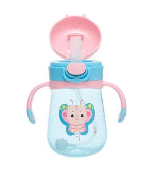 Copo com Alça e Canudo 300ml Borboleta Pipa - Kouii