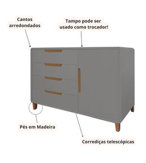 Cômoda Capri Com Porta Puppi Móbile