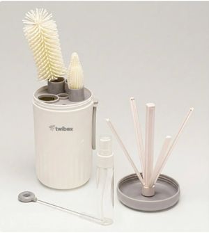 Kit Limpeza de Mamadeira com Estojo Cinza Twibex