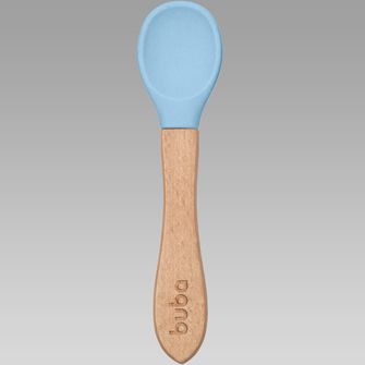 Colher em Silicone e Bambu Azul