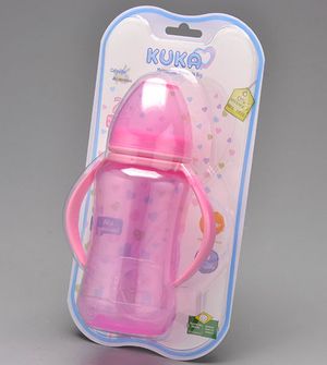 Mamadeira Aquarela Big com Alça 330ml Rosa