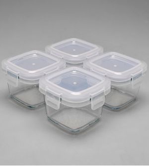 Kit Potes de Vidro Antivazamento com 4 Unidades