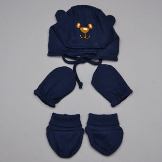 Kit Touca + Sapatinho e Luva - 1610 Azul