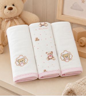 Kit Fralda de Boca Bordada Com 3 Unidades - 26715F