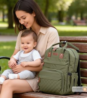 Mochila Maternidade com Trocador Verde Twibex