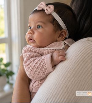 Saída Maternidade Com Tiara Rose