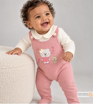 Conjunto Body/Jardineira Ursinha