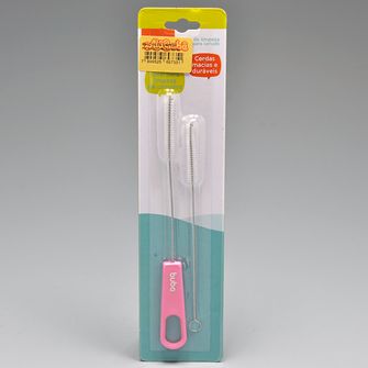 Escova de Limpeza P/ Canudo  Rosa - 09735