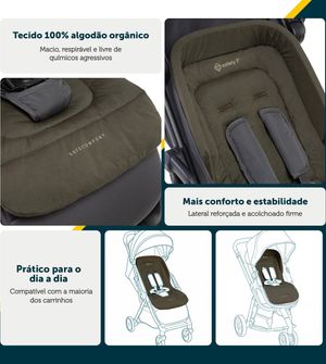 Almofada para Carrinho SafeComfort Orgânica Dark Sage