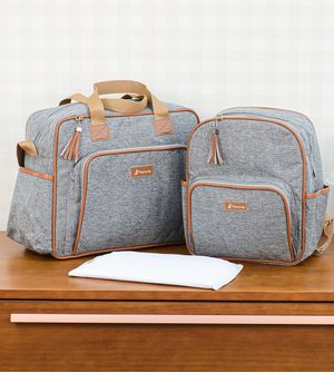 Kit Bolsa/Mochila com Trocador Monte Carlo - Cinza