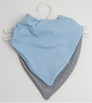 Babador Bandana Liso Azul com 2 unidades