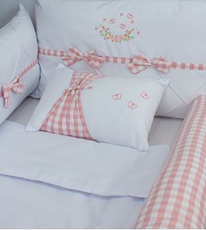 Kit Berço Xadrez Borboleta com 5 peças