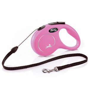 Guia Retrátil New Classic Corda Rosa P -  Flexi