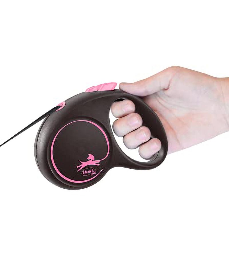 Guia-Retratil-Black-Design-Fita-Preto-Rosa---Flexi-