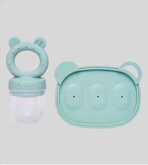 Kit Porta Frutinhas e Forminha em Silicone Verde