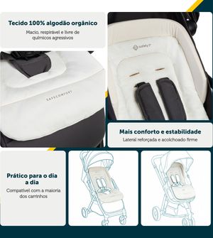 Almofada para Carrinho SafeComfort Orgânica Off White