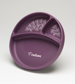 Prato em Silicone com Divisória e Ventosa Lilás Twibex