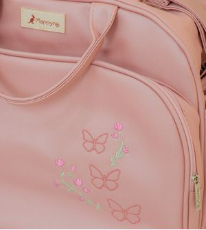 Kit Bolsa/Mochila com Trocador Borboletas Rose