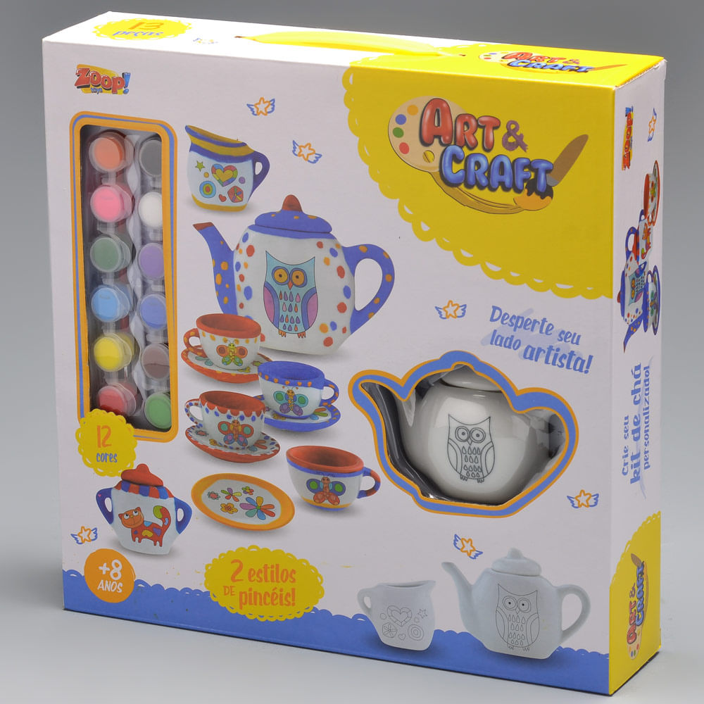 Coleção Art & Craft Jogo de Chá ZP00229 Brinquedo Educativo de Artesanato e  Pintura