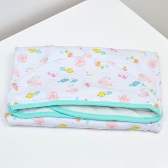 Toalha com Capuz Baby  86cm x 62cm -Fundo do Mar