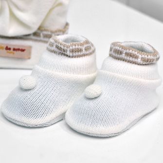 Kit Sapatos Luvas e Touca - 10061-Mescla Azul - P