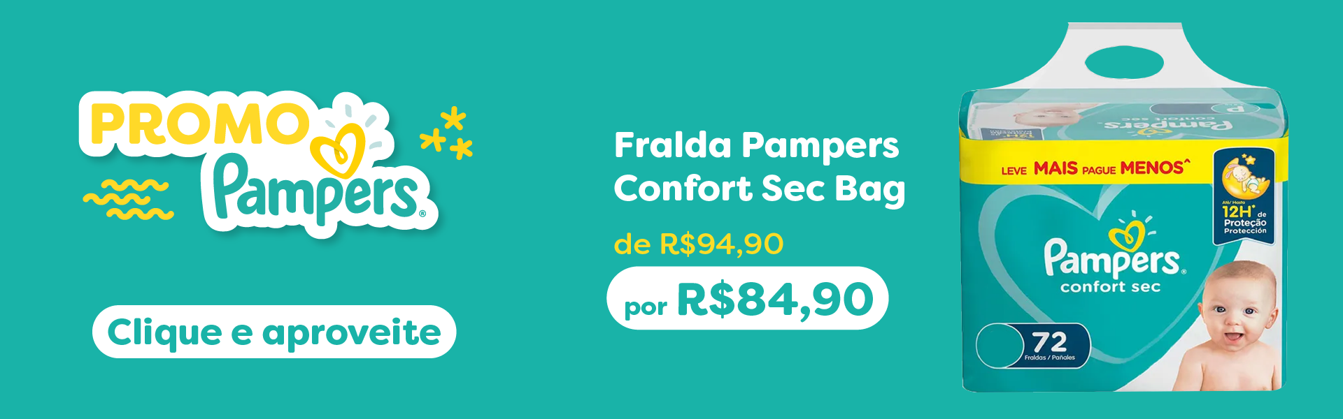 fralda pampers confort sec bag